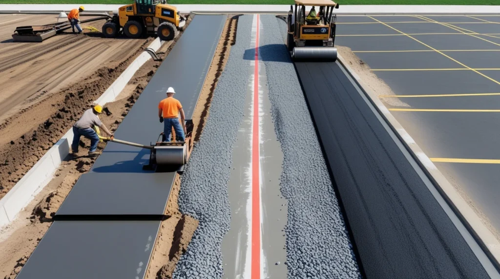 Step-by-Step: How a Parking Lot Is Paved