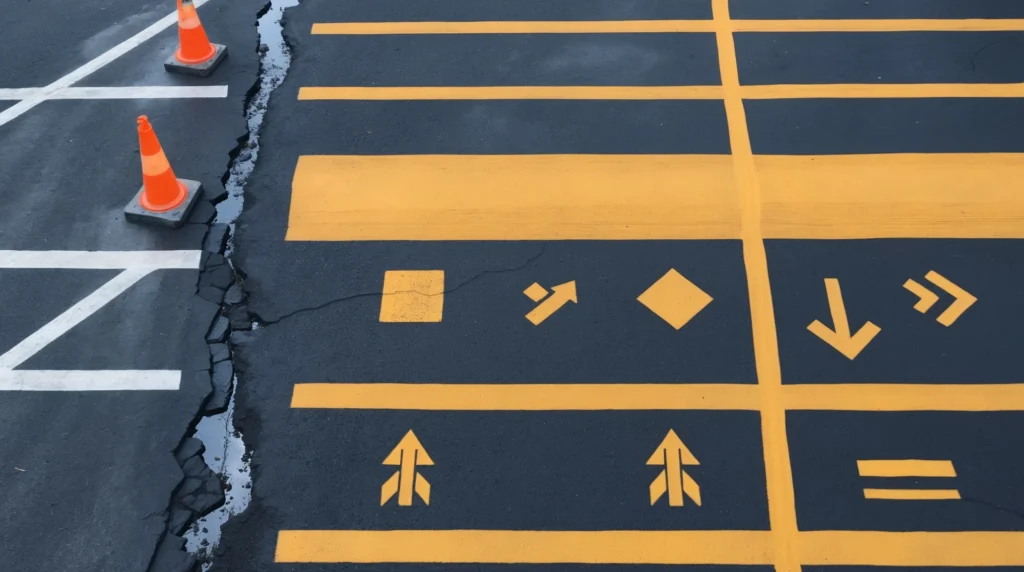 Key Steps in the Parking Lot Line Painting Process