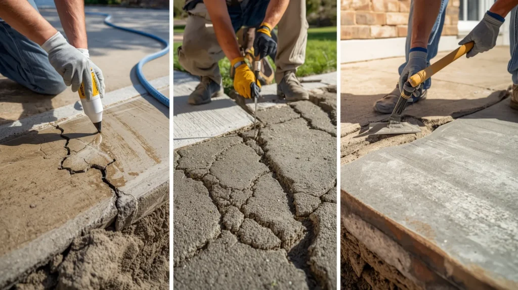 How to fill large cracks in concrete